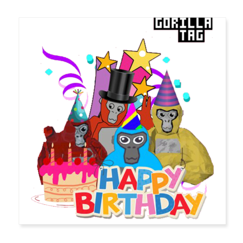 Birthday Gorilla Poster 8x8 – BuckCollectibles