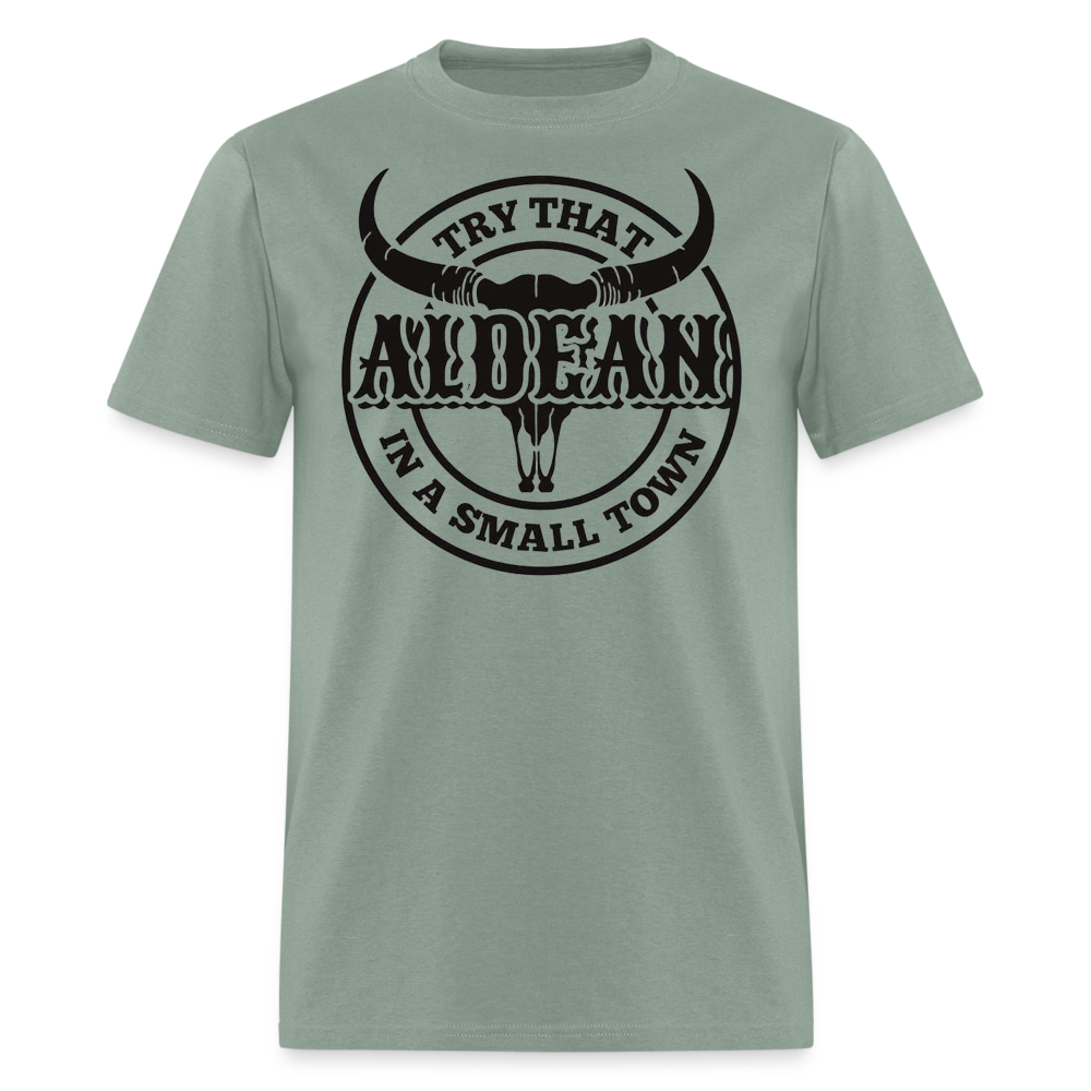 Aldean Small Town Men's Tee - sage