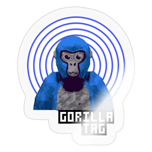 Spiral Blue Gorilla Sticker - transparent glossy