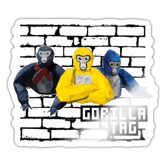 Brick Wall Gorilla Sticker - white glossy