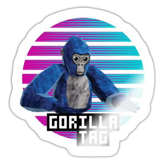 Retro Gorilla Sticker - white glossy