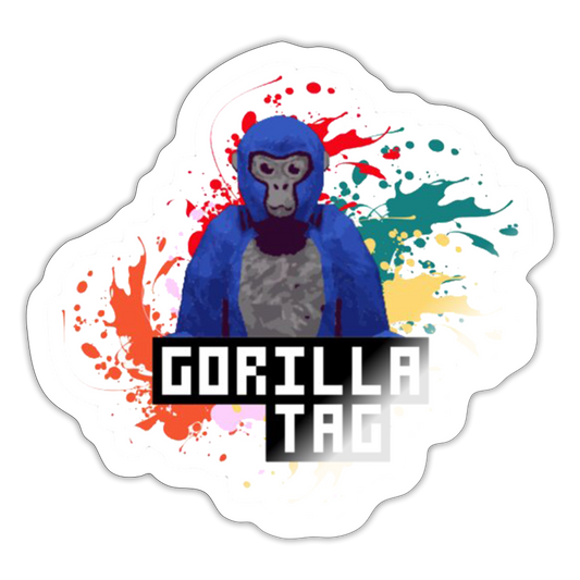 Trippy Gorilla Sticker - white glossy