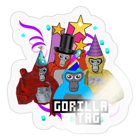 Party Gorilla Sticker - transparent glossy
